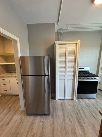 Interior, Kitchen, Stainless Steel Appliances, Wood Texture Flooring