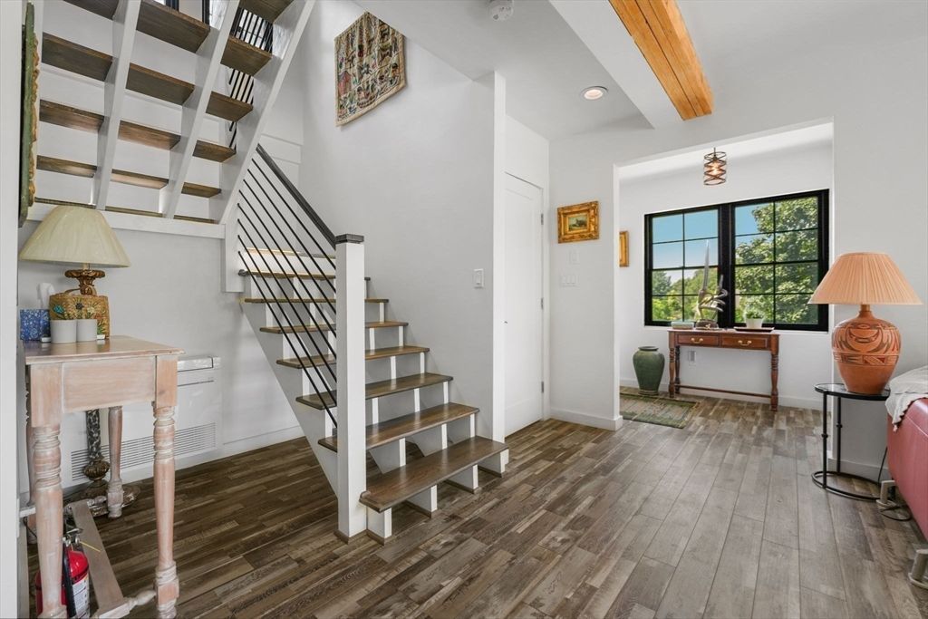 Interior, Recessed Lighting, Wooden Beams, Wood Texture Flooring