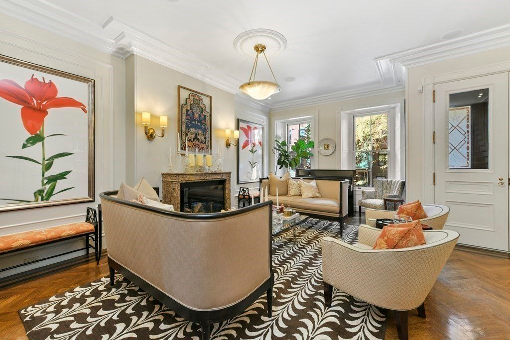 Fireplace, Interior, Living room, Pendant Lights, Wood Texture Flooring