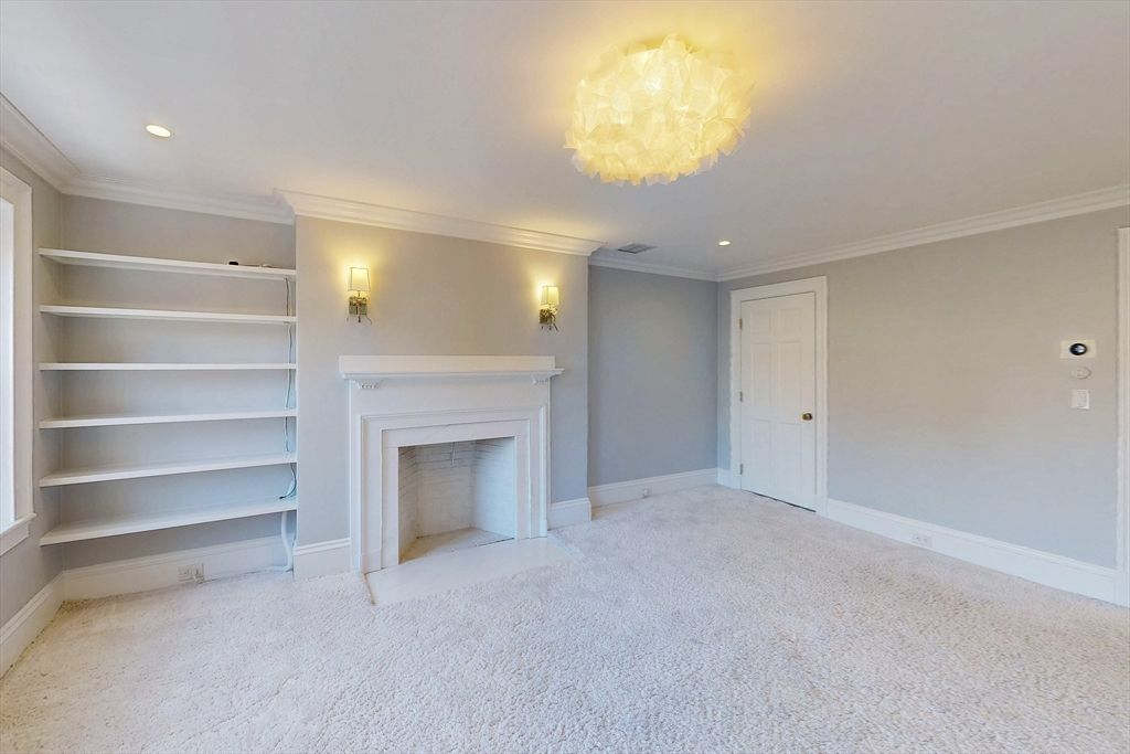 Empty room, Fireplace, Interior, Recessed Lighting