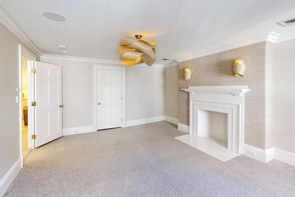 Empty room, Fireplace, Interior, Recessed Lighting