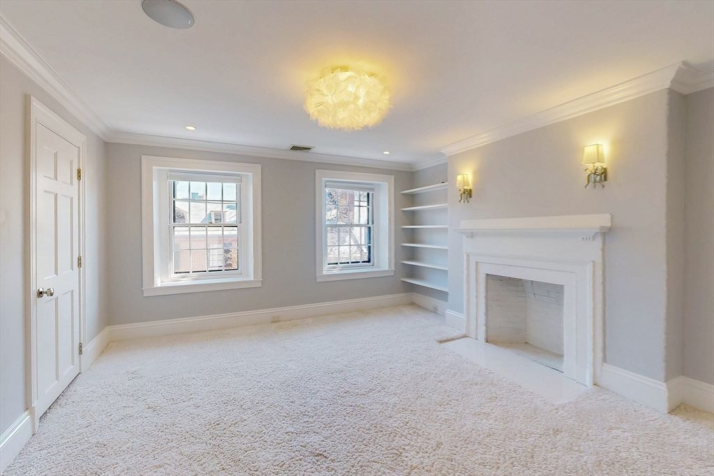 Empty room, Fireplace, Interior, Recessed Lighting