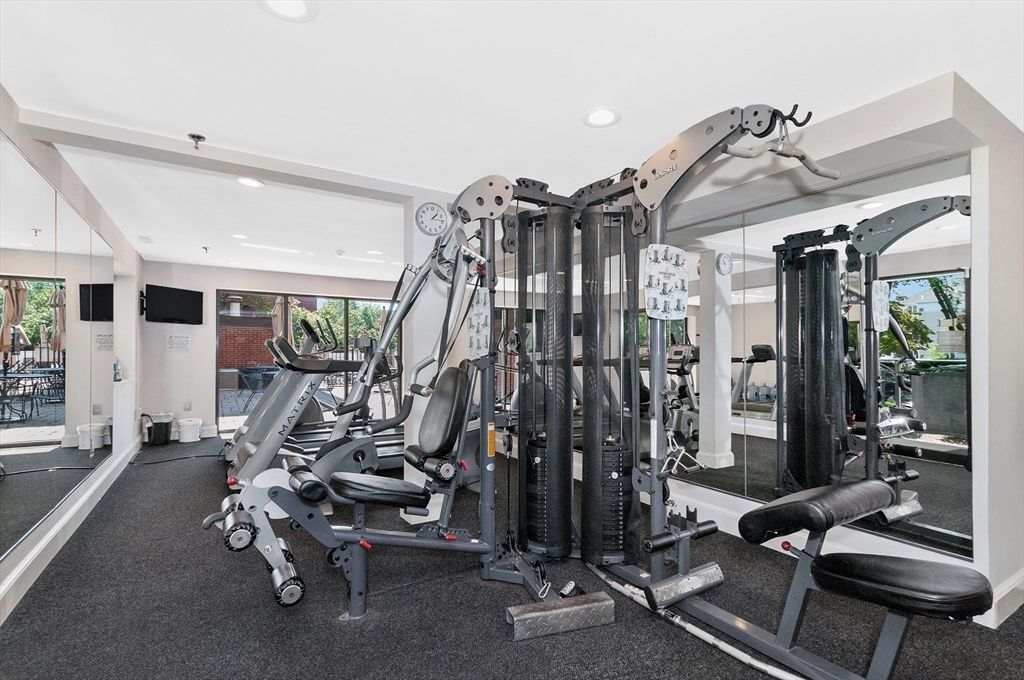 Fitness Equipment, Gym, Interior, Recessed Lighting