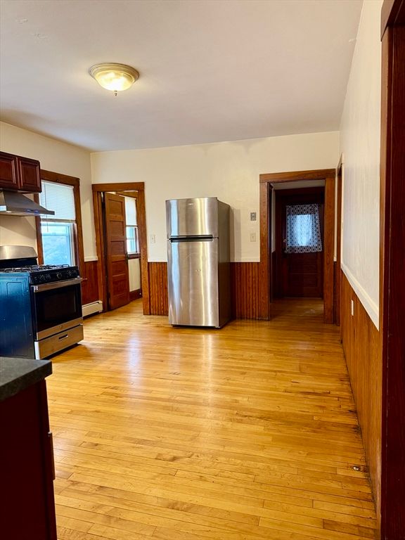 Interior, Kitchen, Stainless Steel Appliances, Wood Texture Flooring