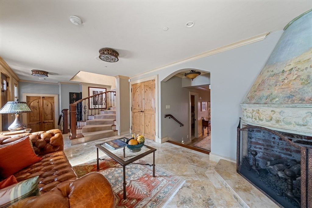 Fireplace, Interior, Living room, Recessed Lighting