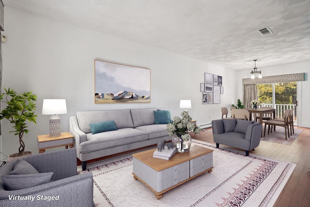 Dining room, Interior, Living room, Pendant Lights, Wood Texture Flooring