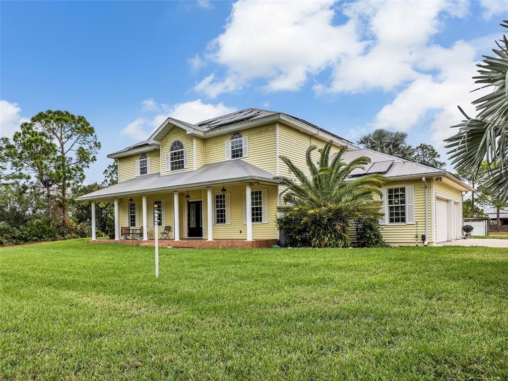 Backyard, Exterior, Facade, Solar Panels, Farmhouse