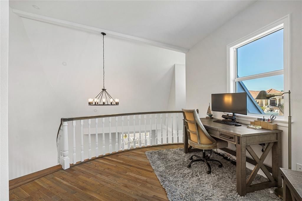 Chandelier, Home Office, Interior, Pendant Lights, Wood Texture Flooring