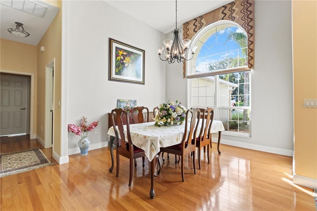 Chandelier, Dining room, Interior, Wood Texture Flooring