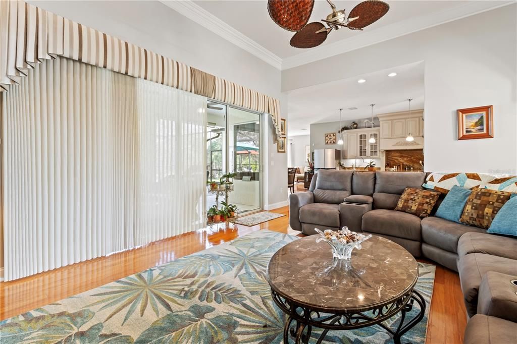 Interior, Kitchen, Living room, Pendant Lights, Recessed Lighting, Wood Texture Flooring