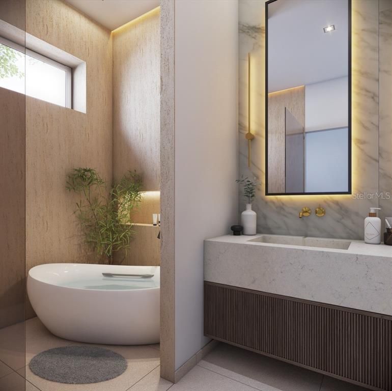 Bathroom, Interior, Recessed Lighting