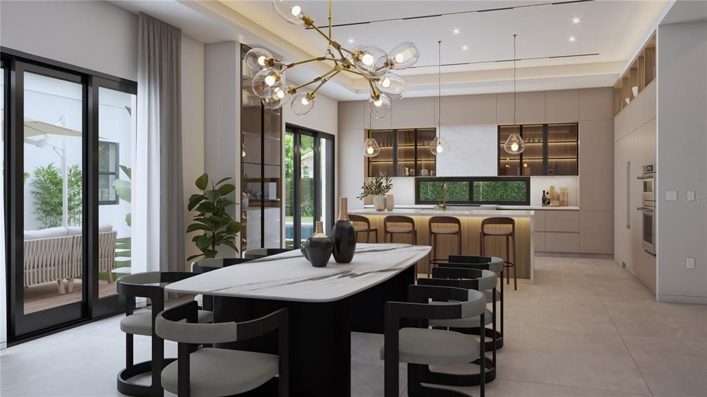 Dining room, Interior, Pendant Lights