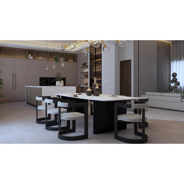 Dining room, Interior, Pendant Lights