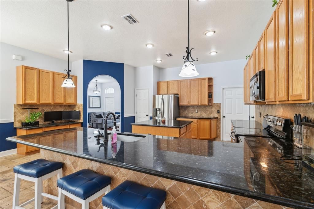 Interior, Kitchen, Pendant Lights, Recessed Lighting, Stainless Steel Appliances