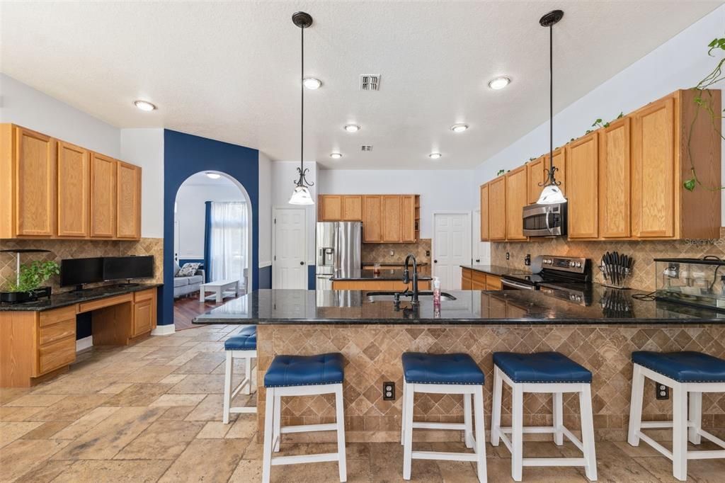 Interior, Kitchen, Pendant Lights, Recessed Lighting, Stainless Steel Appliances