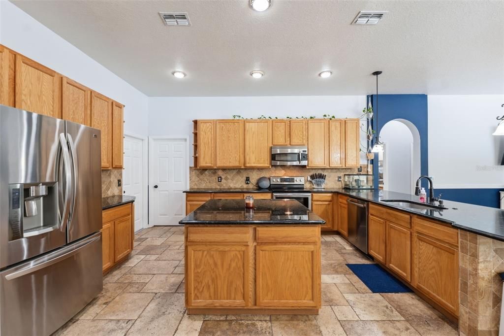 Interior, Kitchen, Pendant Lights, Recessed Lighting, Stainless Steel Appliances