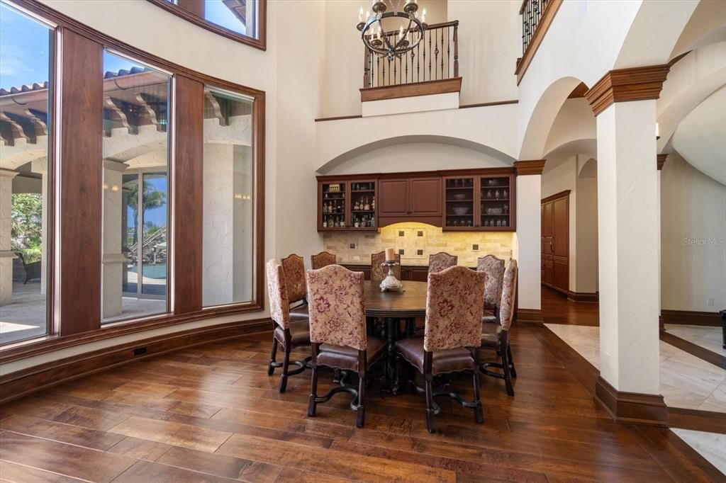 Dining room, Interior, Wood Texture Flooring