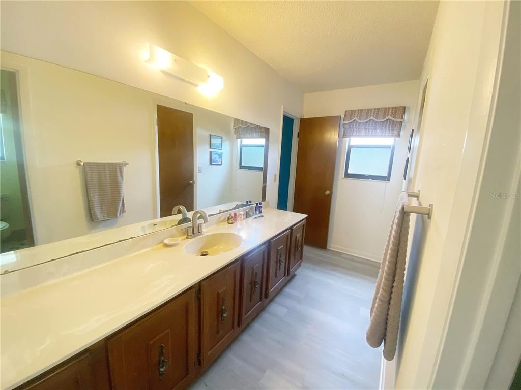 Bathroom, Dual Sink Vanities, Interior, Wood Texture Flooring