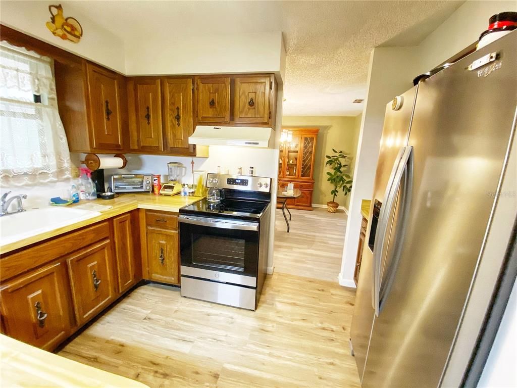 Interior, Kitchen, Stainless Steel Appliances, Wood Texture Flooring