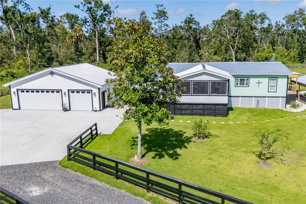 Attached, Backyard, Detached Garage, Exterior, Facade, Ranch