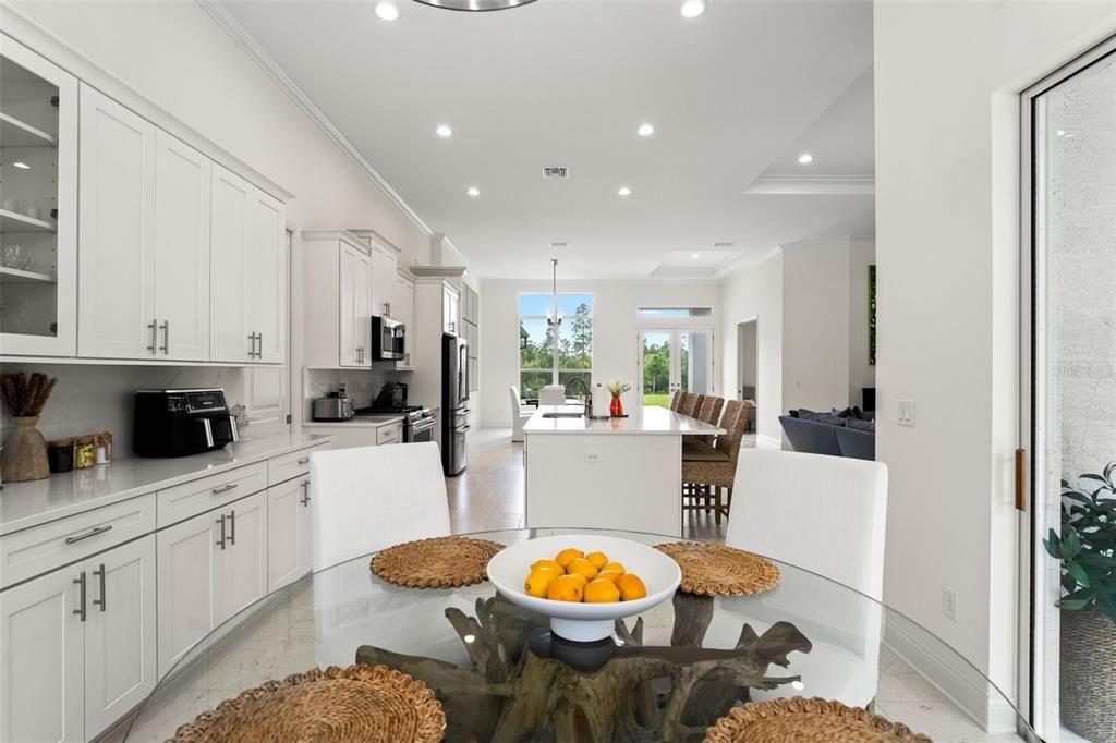 Dining room, Interior, Kitchen, Living room, Pendant Lights, Recessed Lighting, Stainless Steel Appliances