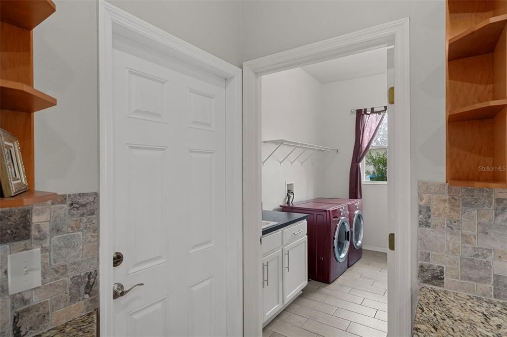 Interior, Stone Walls, Washer, Wood Texture Flooring