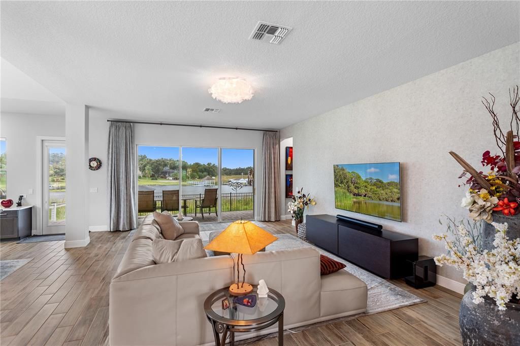 Chandelier, Interior, Living room, Water, Wood Texture Flooring