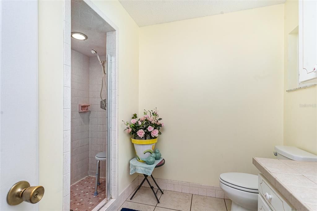Bathroom, Interior, Recessed Lighting, Tile Countertops