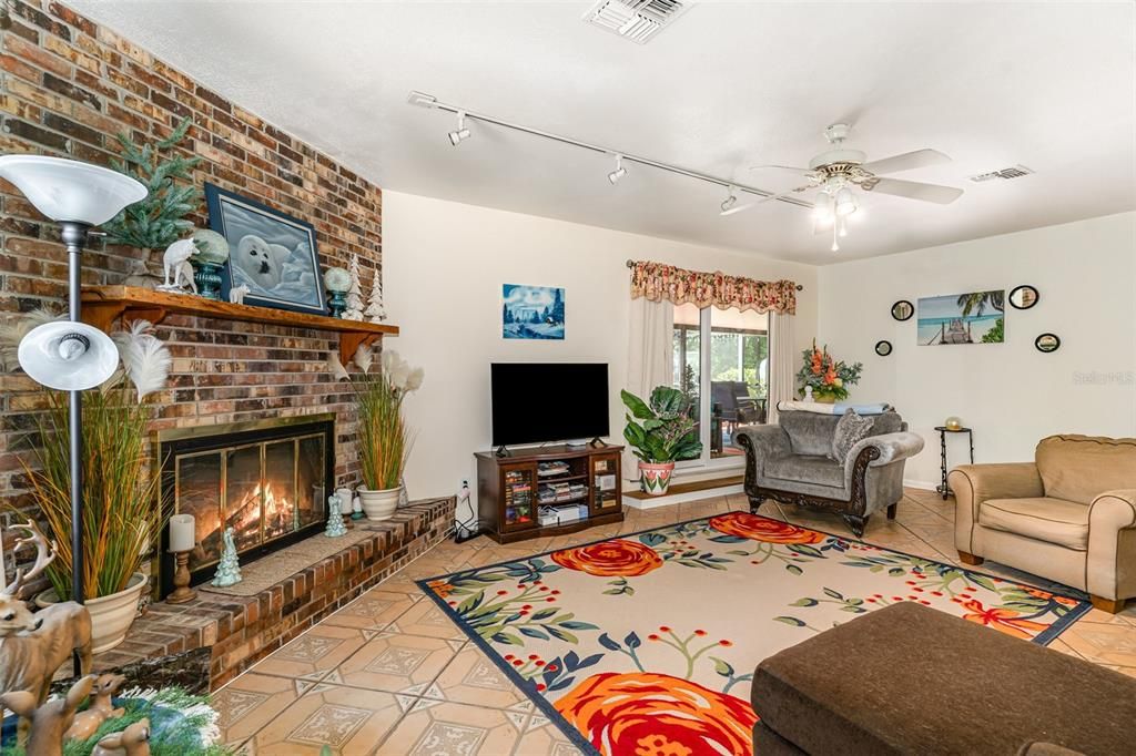 Fireplace, Interior, Living room, Stone Walls