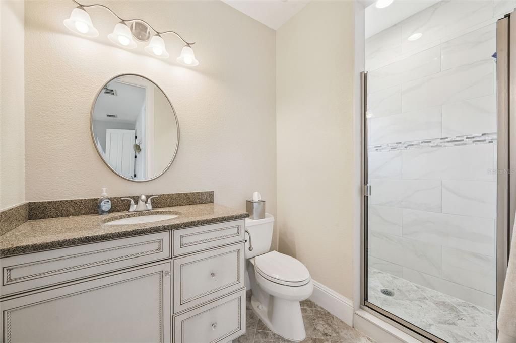 Bathroom, Glass Shower, Interior, Marble Walls