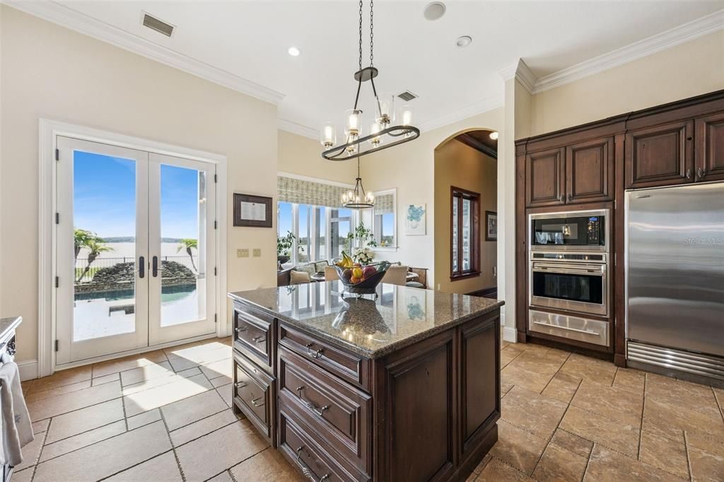 Chandelier, Interior, Kitchen, Pendant Lights, Recessed Lighting, Stainless Steel Appliances