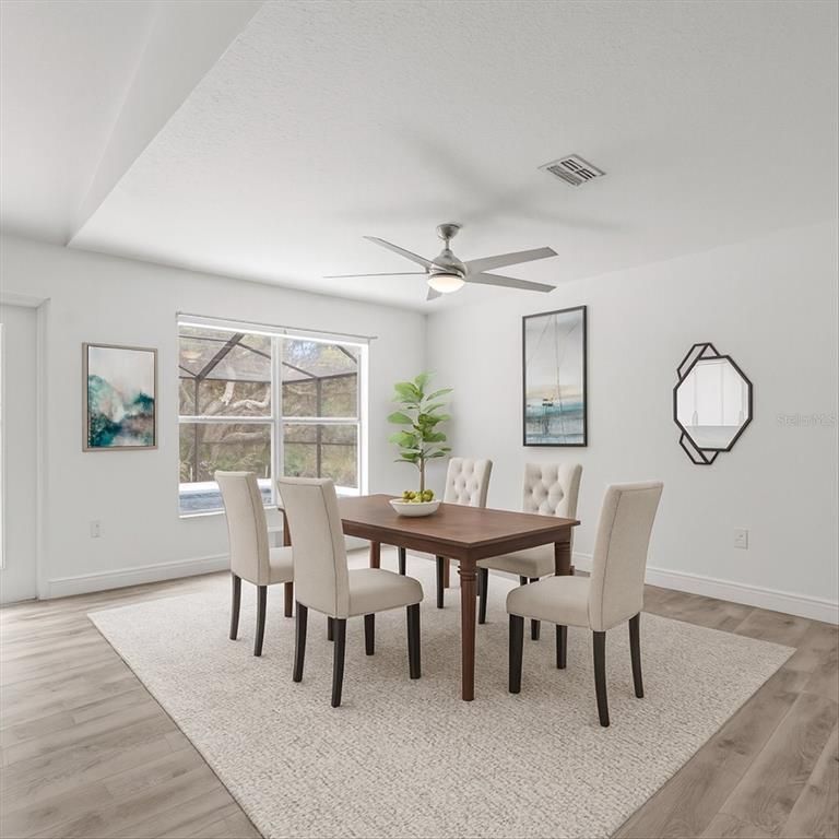 Dining room, Interior, Wood Texture Flooring