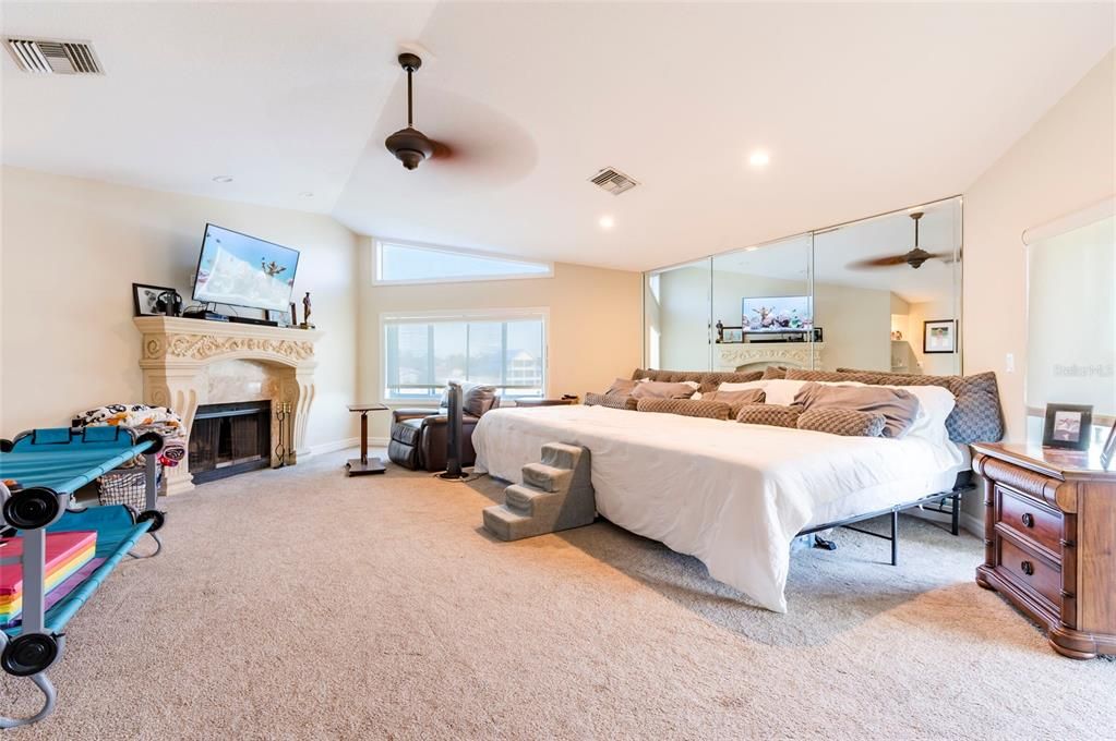 Bedroom, Fireplace, Interior, Recessed Lighting