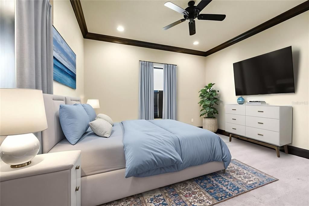 Bedroom, Interior, Recessed Lighting