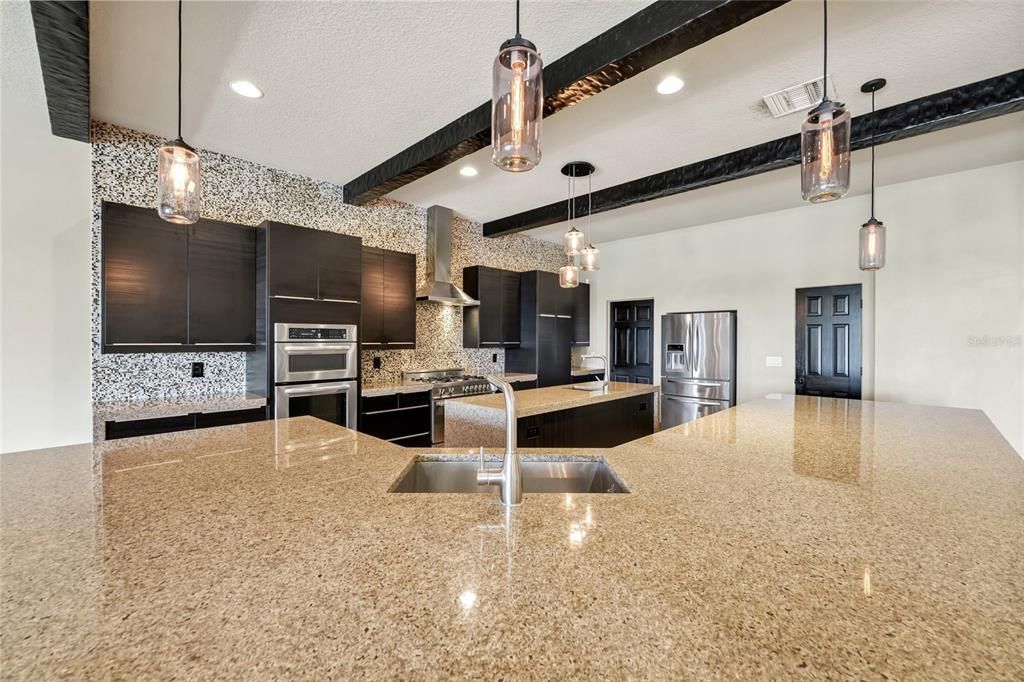 Interior, Kitchen, Pendant Lights, Recessed Lighting, Stainless Steel Appliances