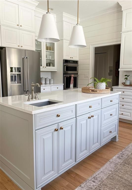 Interior, Kitchen, Pendant Lights, Stainless Steel Appliances, Wood Texture Flooring