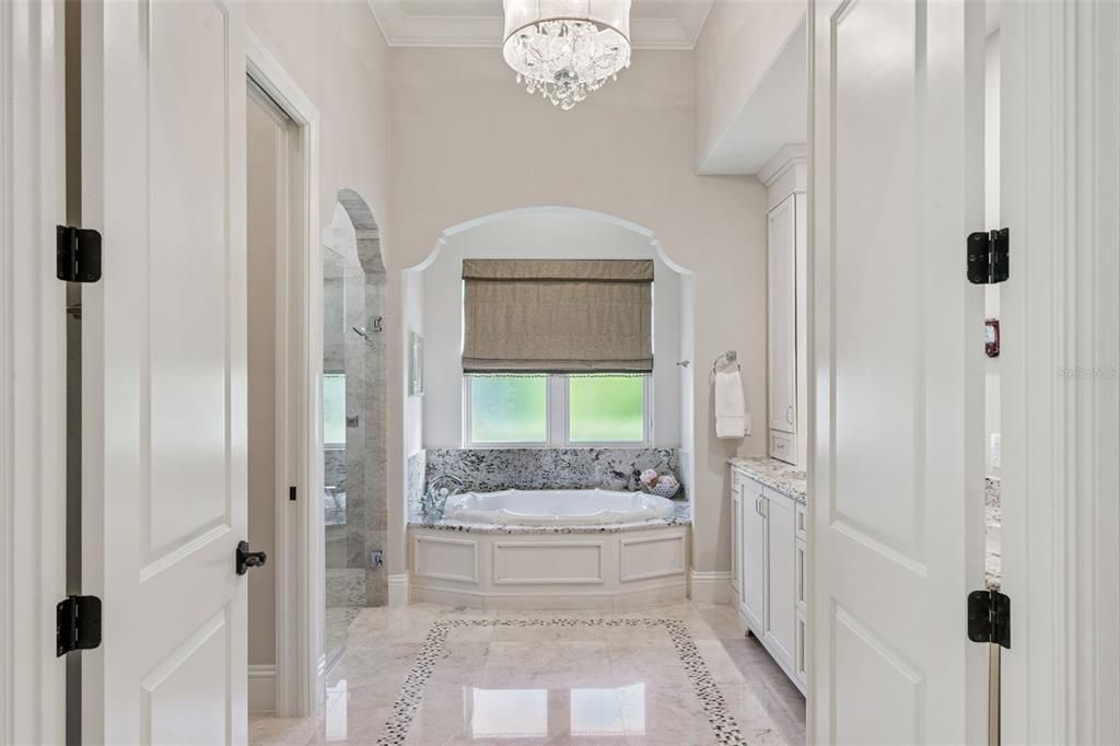 Bathroom, Chandelier, Interior