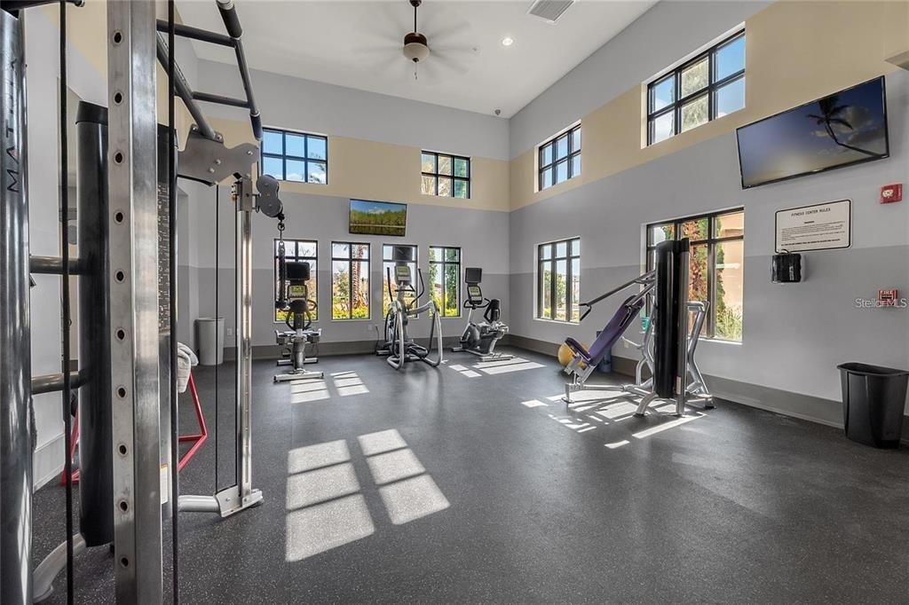 Fitness Equipment, Gym, Interior, Recessed Lighting