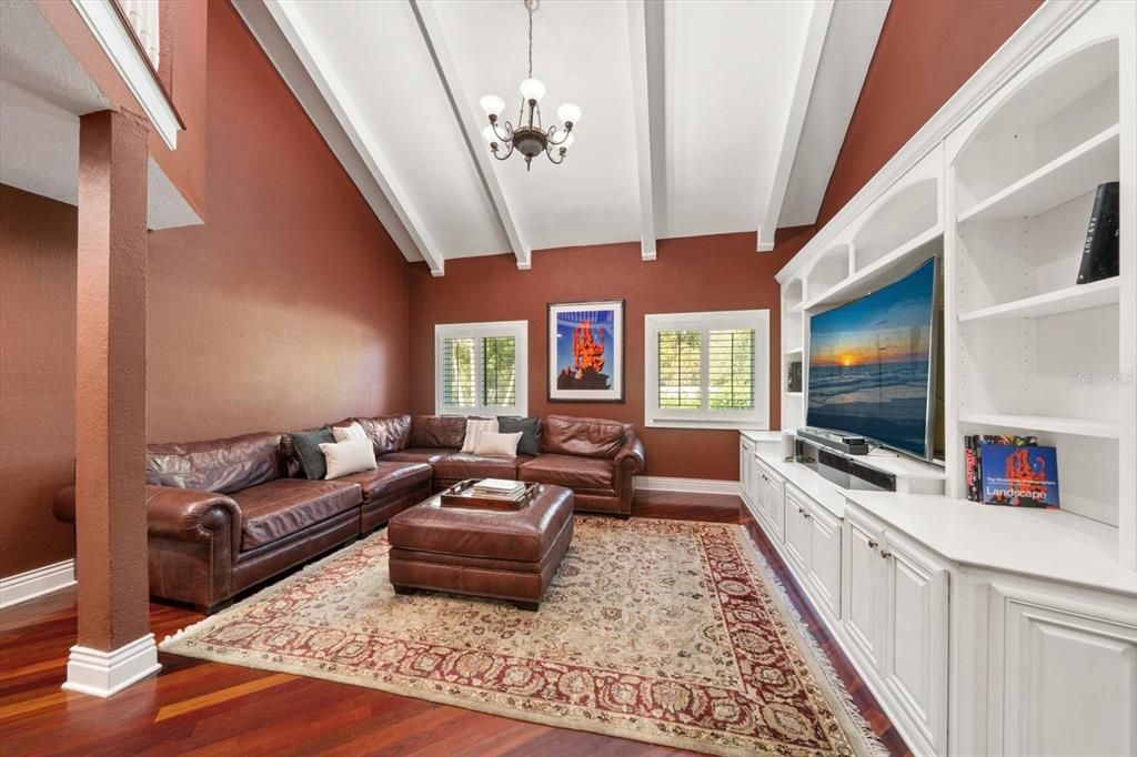 Chandelier, Interior, Living room, Wood Texture Flooring