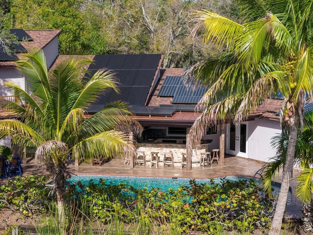 Exterior, Pool, Solar Panels