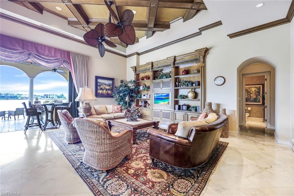 Interior, Living room, Recessed Lighting, Water, Wooden Beams