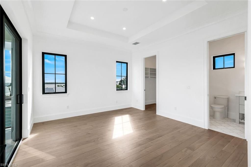 Bathroom, Empty room, Interior, Recessed Lighting, Wood Texture Flooring