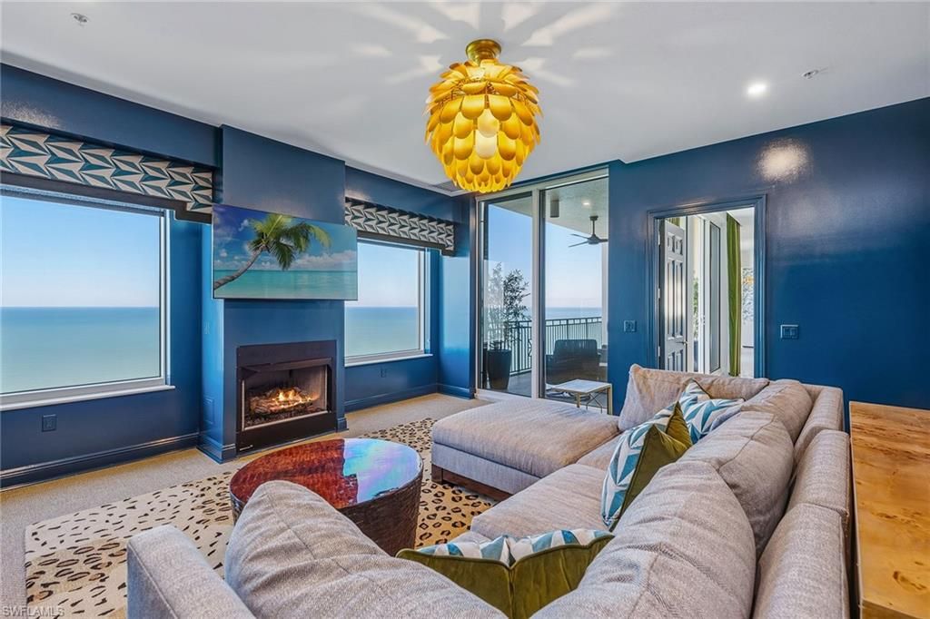 Fireplace, Interior, Living room, Recessed Lighting, Water