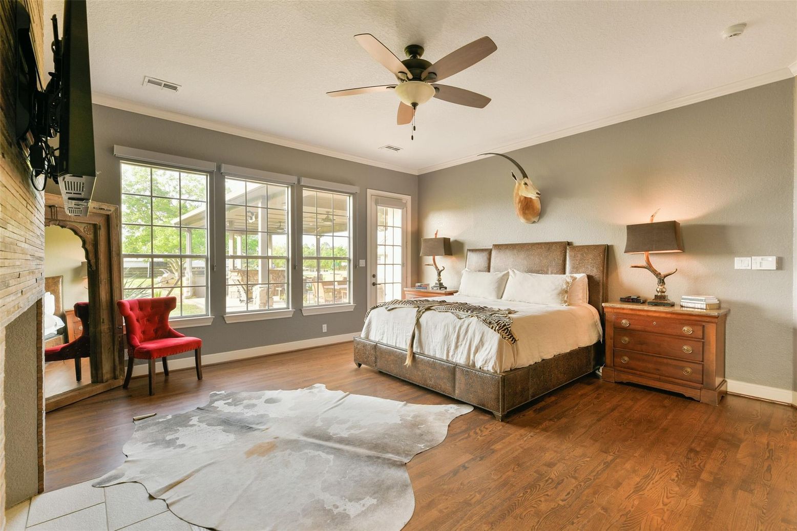 Bedroom, Interior, Wood Texture Flooring