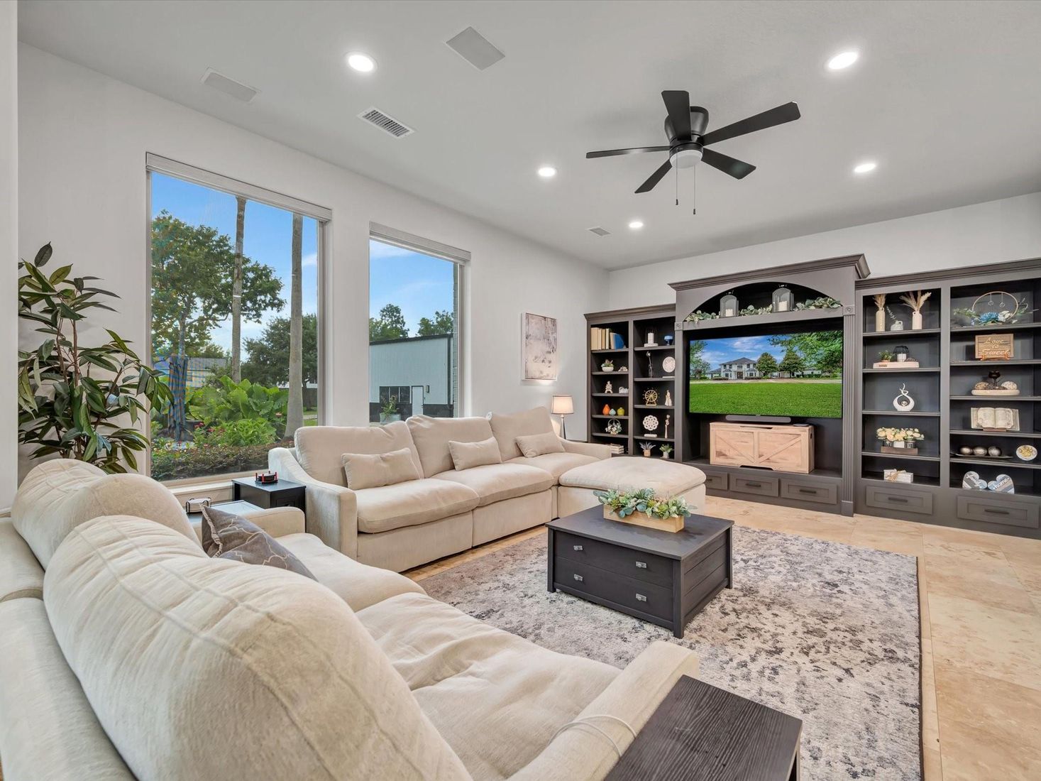 Interior, Living room, Recessed Lighting