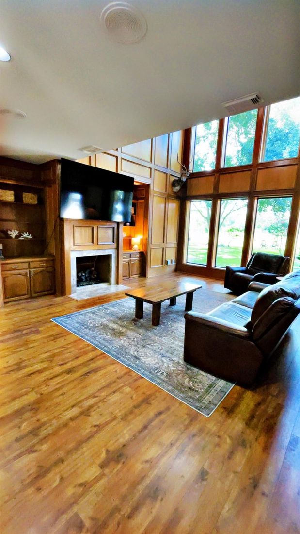 Fireplace, Interior, Living room, Wood Texture Flooring
