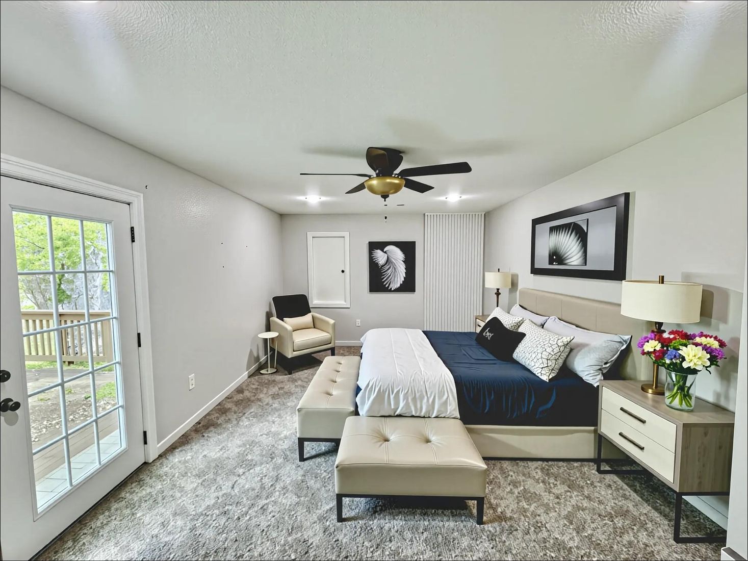 Bedroom, Interior, Recessed Lighting