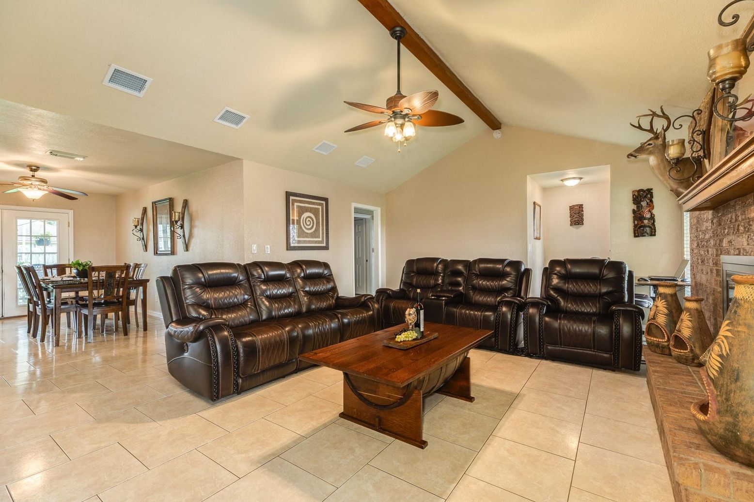 Dining room, Fireplace, Interior, Living room