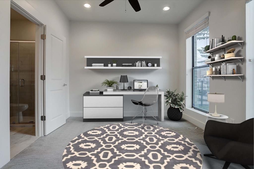 Home Office, Interior, Recessed Lighting