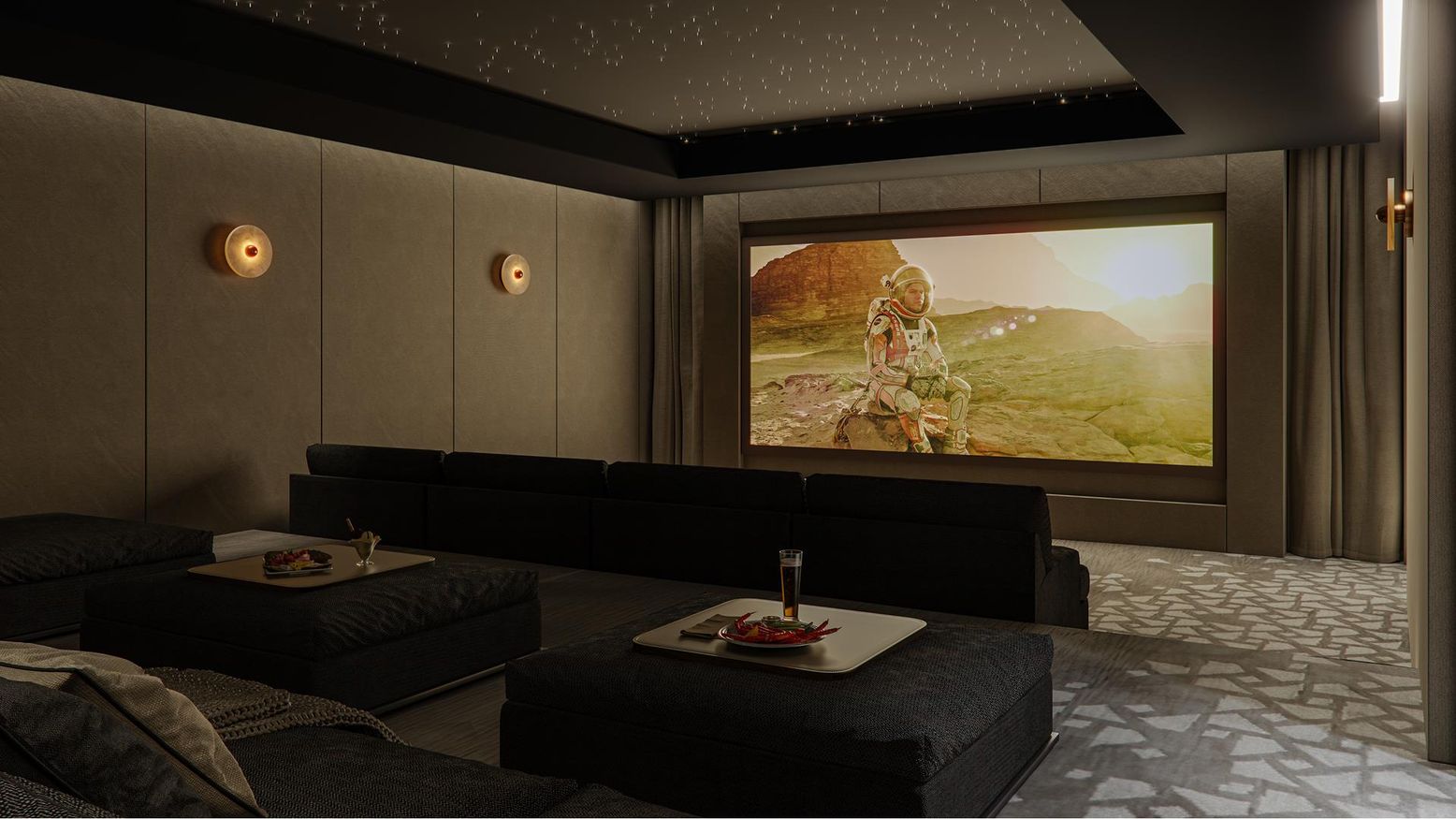 Interior, Projection Screen, Theatre Room